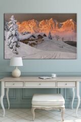 Yeni Yıl New Year Yılbaşı Yağlıboya Efektli Doğa Manzara Dekoratif Kanvas Tablo (8 Farklı Ölçü)