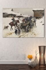 Yeni Yıl New Year Yılbaşı Kış Yağlıboya Efektli Doğa Manzara Dekoratif Kanvas Tablo (8 Farklı Ölçü)