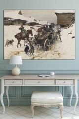 Yeni Yıl New Year Yılbaşı Kış Yağlıboya Efektli Doğa Manzara Dekoratif Kanvas Tablo (8 Farklı Ölçü)