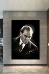Mustafa Kemal Atatürk Kanvas Tablo Okullara Işyerlerine Uygun (8 Farklı Ölçü)