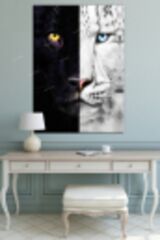 Kaplan Siyah Beyaz Kaplan Dekoratif Kanvas Tablo (8 Farklı Ölçü)