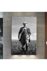Ataturk Sulu Boya Efektli Kanvas Tablo