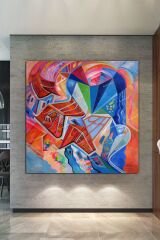 Renklerin Armonisi Sürreel Sanatsal Dekoratif Kanvas Tablo