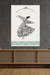 Ya Olduğun Gibi Görün Ya Göründüğün Gibi Ol Mevlana Islami Dini Hat Kanvas Tablo ( 7 Farklı Ölçü )