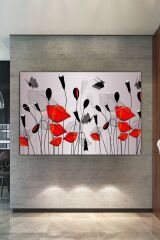 Gelincikler Zarif Sanatsal Dekoratif Kanvas Tablo