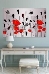 Gelincikler Zarif Sanatsal Dekoratif Kanvas Tablo