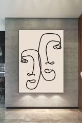 Yüzler Ve Suretler Minimalist Modern Sanatsal Kanvas Tablo
