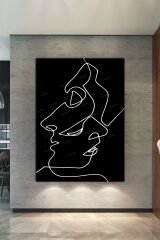 Yüzler Ve Suretler Minimalist Modern Sanatsal Kanvas Tablo