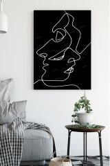 Yüzler Ve Suretler Minimalist Modern Sanatsal Kanvas Tablo