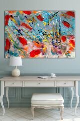 Gelincik Yağlıboya Efektli Sanatsal Kanvas Tablo 8 Farklı Ölçü