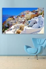 Akdeniz Santorini Manzara Modern Tasarım Kanvas Tablo (6 FARRKLI ÖLÇÜ)