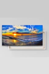 Gün Batımı Deniz Sahil Manzara Modern Tasarım Kanvas Tablo (6 farrklı ölçü)