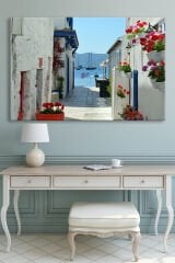 Bodrum Taşevler Deniz Manzara Doğa Kanvas Tablo (6 FARKLI ÖLÇÜ)