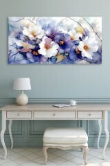 Suluboya Efektli Dekoratif Çiçekler Kanvas Tablo