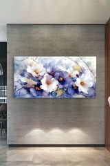 Suluboya Efektli Dekoratif Çiçekler Kanvas Tablo