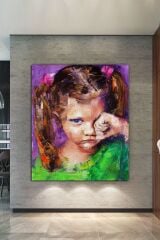 Ağlayan Kız Dekoratif Kanvas Tablo 8 Farklı Ölçü