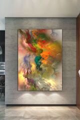 Renklerin Dansı Soyut Sanatsal Kanvas Tablo