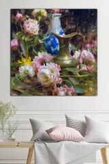 Güller Çiçekler Dekoratif Sanatsal Kanvas Tablo