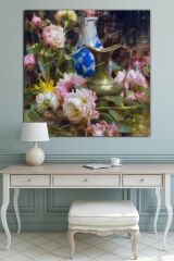 Güller Çiçekler Dekoratif Sanatsal Kanvas Tablo