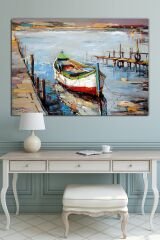 Iskele Ve Sandal Dekoratif Kanvastablo