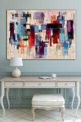 Renkler Soyut Sanatsal Dekoratif Kanvas Tablo