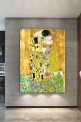 Gustav Klimt The Kiss Öpücük Sanatsal Kanvas Tablo (8 Farklı Ölçü)