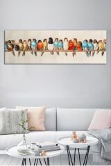 Renkli Kuşlar Muhteşem Dekoratif Kanvas Tablo