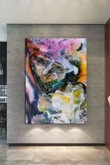 Renklerin Dansı Soyut Sanatsal Kanvas Tablo (8 Farklı Ölçü)