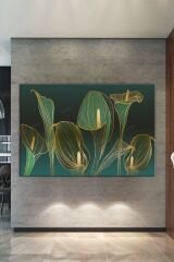 Yapraklar Dekoartif Sanatsal Kanvas Tablo (8 Farklı Ölçü)