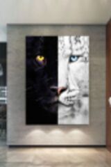 Kaplan Siyah Beyaz Kaplan Dekoratif Kanvas Tablo (8 Farklı Ölçü)