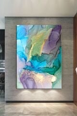 Renklerin Dansı Soyut Sanatsal Muhteşem Kanvas Tablo 8 Farklı Ölçü