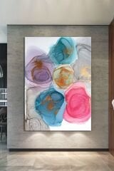 Renklerin Dansı Soyut Sanatsal Muhteşem Kanvas Tablo (8 Farklı Ölçü)