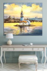 Kız Kulesi Istanbul Günbatımı Dekoratif Kanvas Tablo (6 Farklı Ölçü)