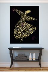 Ya olduğun Gibi Görün Ya Göründüğün Gibi Ol Mevlana İslami Dini Hat Kanvas Tablo ( 7 Farklı Ölçü )