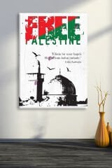 Filistin Kudüs Mescidi Aksa İslami Dini Hat Kanvas Tablo ( 7 Farklı Ölçü )