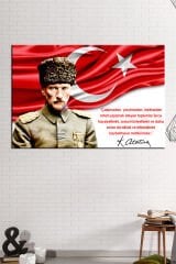 Atatürk Mustafa Kemal Kanvas Tablo Okullara İşyerlerine Uygun (8 Farklı Ölçü)