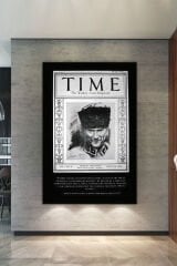 Atatürk Mustafa Kemal Time Dergisi Kanvas Tablo Okullara İşyerlerine Uygun (8 Farklı Ölçü)