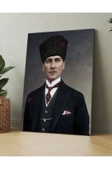 Atatürk Mustafa Kemal Kanvas Tablo Okullara İşyerlerine Uygun (8 Farklı Ölçü)