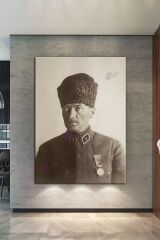 Atatürk Mustafa Kemal Kanvas Tablo Okullara İşyerlerine Uygun (8 Farklı Ölçü)