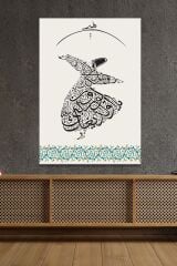 Ya Olduğun Gibi Görün Ya Göründüğün Gibi Ol Mevlana Islami Dini Hat Kanvas Tablo ( 7 Farklı Ölçü )