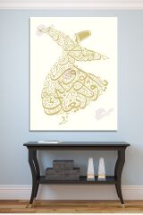 Ya olduğun Gibi Görün Ya Göründüğün Gibi Ol Mevlana İslami Dini Hat Kanvas Tablo