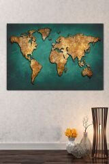 Dünya Haritası Dekoratif Vintage Harita Tablo