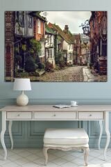 Taş Evler Tarihi Kasaba Manzara Kanvas Tablo