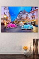 Renkli Vosvoslar Ve Şehir Kanvas Tablo