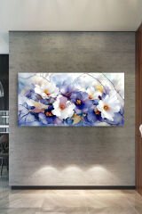 Suluboya Efektli Dekoratif Çiçekler Kanvas Tablo