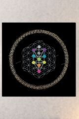 Yaşam Çiçeği Kutsal Geometri Sri Yantra Kanvas Tablo