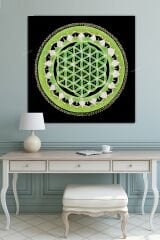 Yaşam Çiçeği Kutsal Geometri Sri Yantra Kanvas Tablo