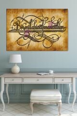 Besmele Dini Islami Hat Kanvas Tablo Bismillahirrahmanirrahim ( 7 Farklı Ölçü )