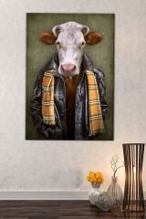 İnek Adam Dekoratif Kanvas Tablo
