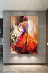 Kemanlı Kız Sanatsal Dekoratif Kanvas Tablo (8 Farklı Ölçü)